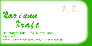 mariann kraft business card